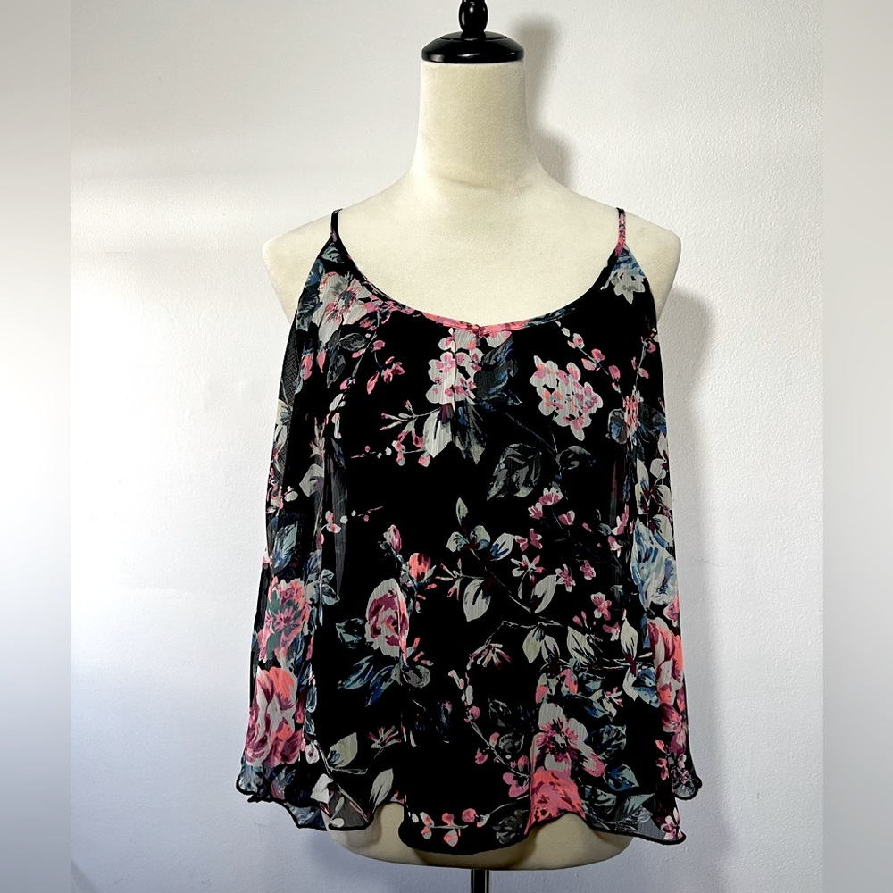Express, floral flowy tank top, M